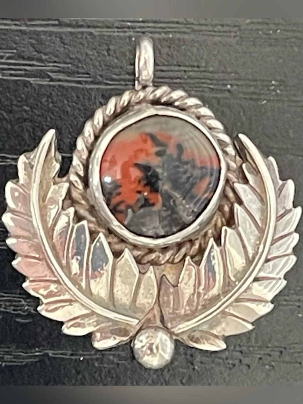 Picture Jasper & Sterling Navajo Pendant
